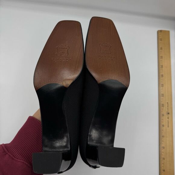 New Vintage Stuart Weitzman Black Classic Heels Pumps Women Size 7.5 AA Woven - Picture 6 of 8